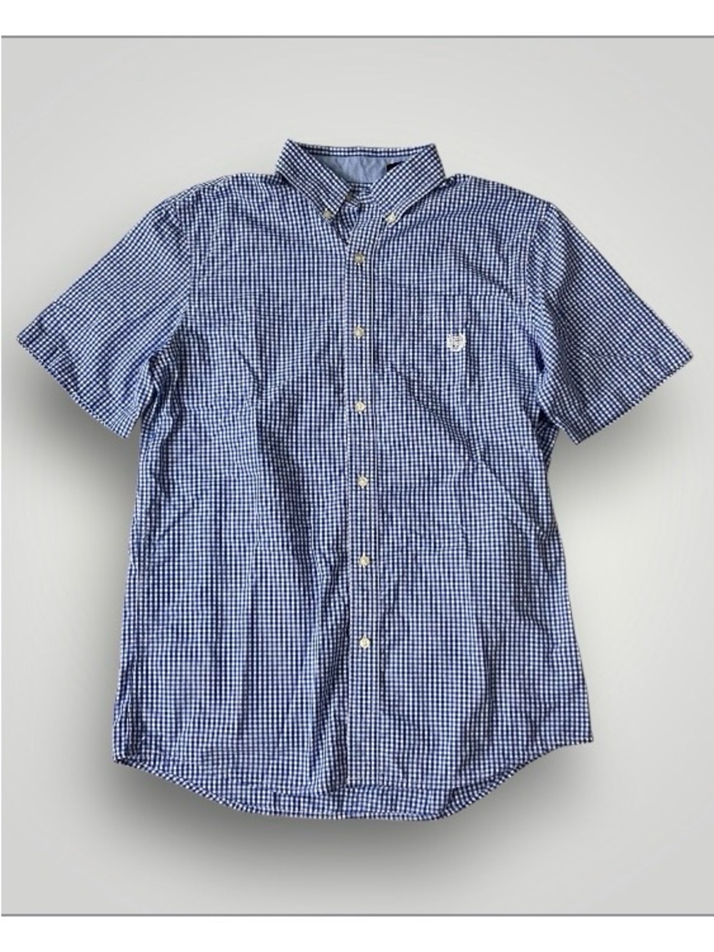 CHAPS Gingham Short Sleeve Button Down Shirt